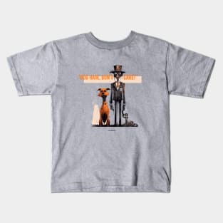 Rustic Haunted Guardian: A Mechanical Man and Spooky Dog Kids T-Shirt